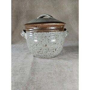 Huge Handcrafted Stoneware Pottery Rice/Vegetable Steamer Cook Pot With Lid
